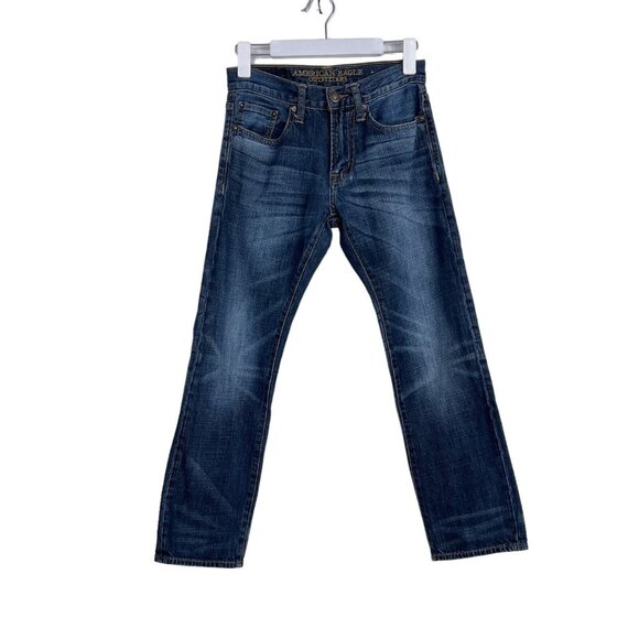 AE American Eagle Slim Straight Mens 100% Cotton Medium Blue Jeans Size 26 x 28 - Picture 1 of 9